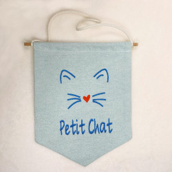 Fanion brodé "Petit chat"